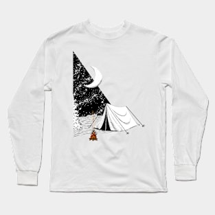 Night camp (bw) Long Sleeve T-Shirt